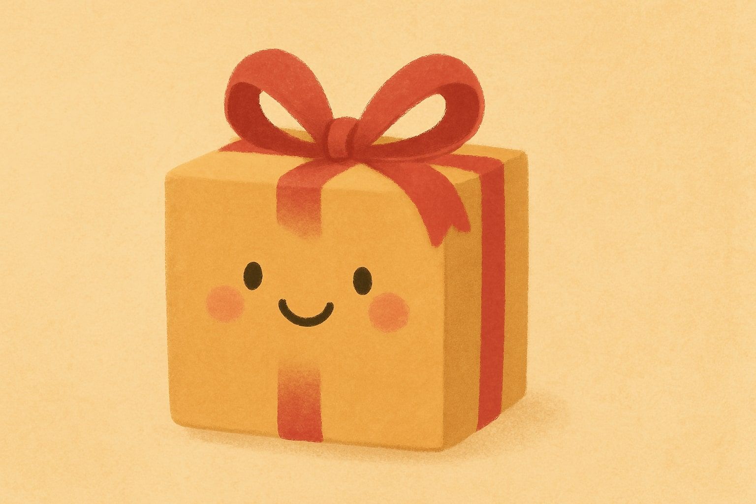A wrapped gift smiling.